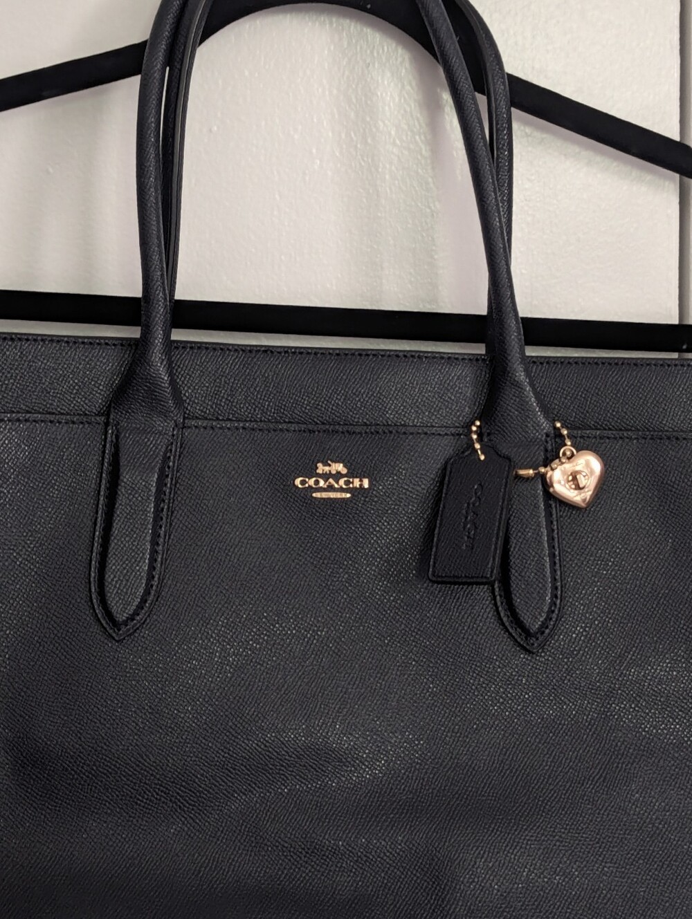 Coach Bailey Carryall Navy Leather Tote Shoulder Bag w/ Dust Bag - Picture 12 of 13